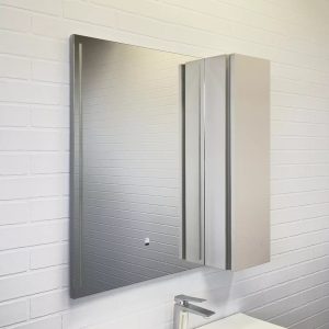 Шкаф зеркальный Comforty Бильбао 80 с LED подсветкой Серый шелк 00-00014154CF