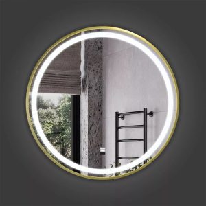 Зеркало Comforty Лея 60 LED-подсветка, бесконтактный сенсор, антизапотевание Золото матовое 00-00014179CF