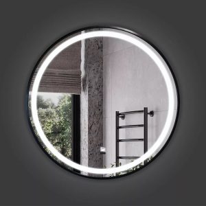 Зеркало Comforty Лея 60 с подсветкой, бесконтактный сенсор Черный матовый 00-00014187CF