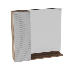 Шкаф зеркальный Grossman Альба 80 левый Веллингтон / Белый 208006