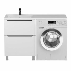 Тумба под стиральную машину Uperwood Tanos 58 Белый / Графит 291120334 Тумба под стиральную машину Uperwood Tanos 58 Белый / Графит 291120334