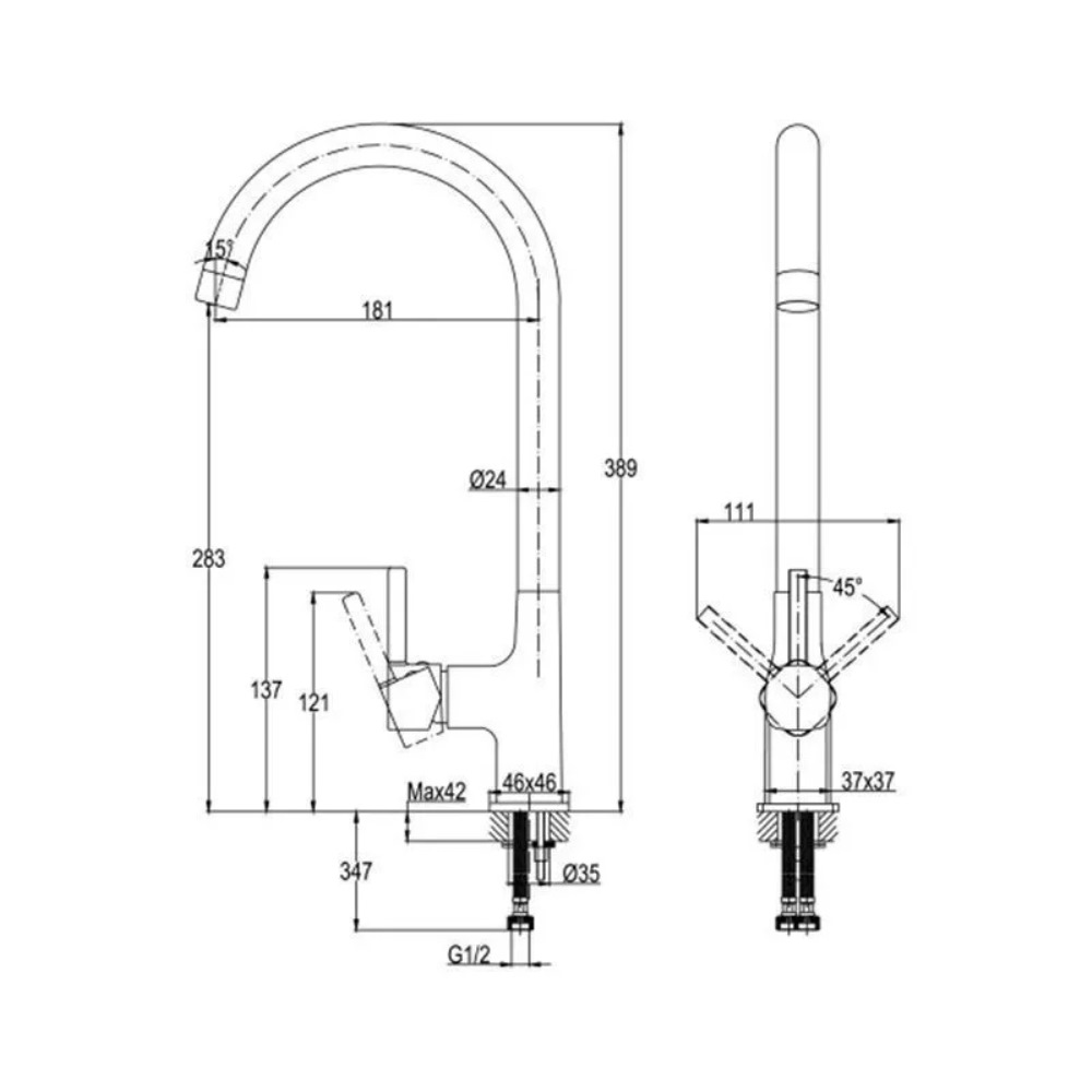 Смеситель для кухни Cersanit Elio Хром глянцевый 64863 Смеситель для кухни Cersanit Elio Хром глянцевый 64863 — изображение 4