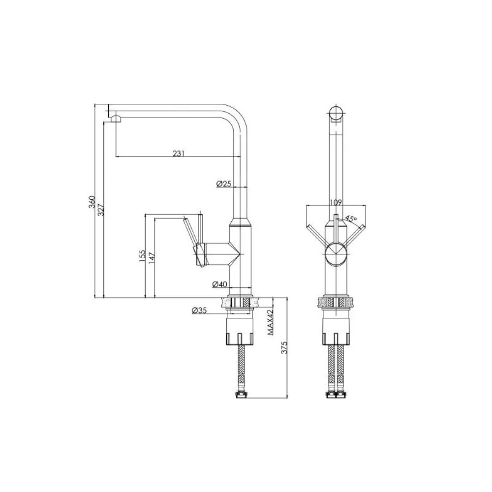 Смеситель для кухни Cersanit Flavis Сатин 68241 Смеситель для кухни Cersanit Flavis Сатин 68241 — изображение 5