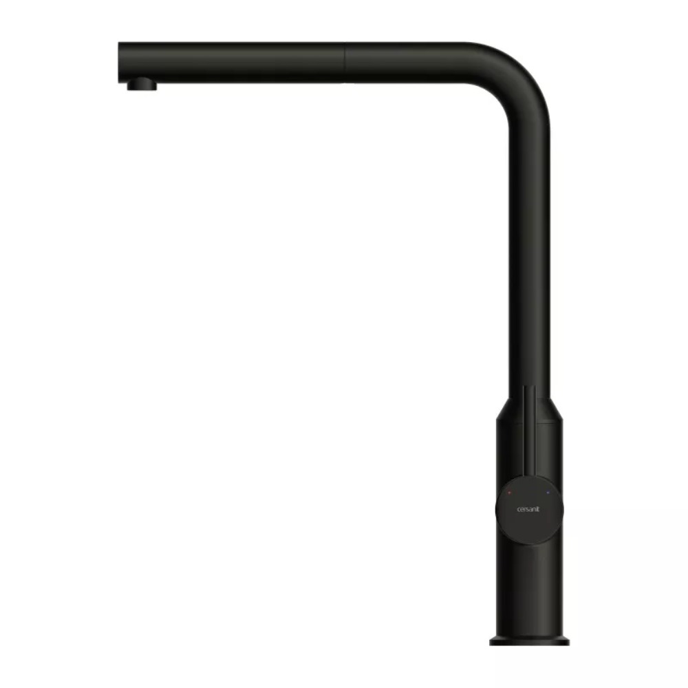Смеситель для кухни Cersanit Flavis с выдвижным изливом Черный матовый 68247 Смеситель для кухни Cersanit Flavis с выдвижным изливом Черный матовый 68247 — изображение 2
