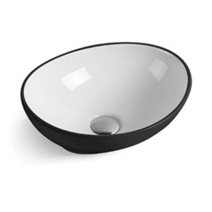 Раковина накладная Comforty 41 Белый / Черный 7138BW