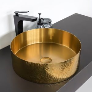 Раковина накладная Comforty 40 с донным клапаном Золото CF8WBHD39G