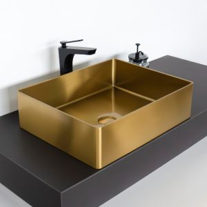 Раковина накладная Comforty 50 с донным клапаном Золото CF8WBTB5040G