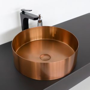 Раковина накладная Comforty 40 с донным клапаном Бронза CF8WBTD39RG