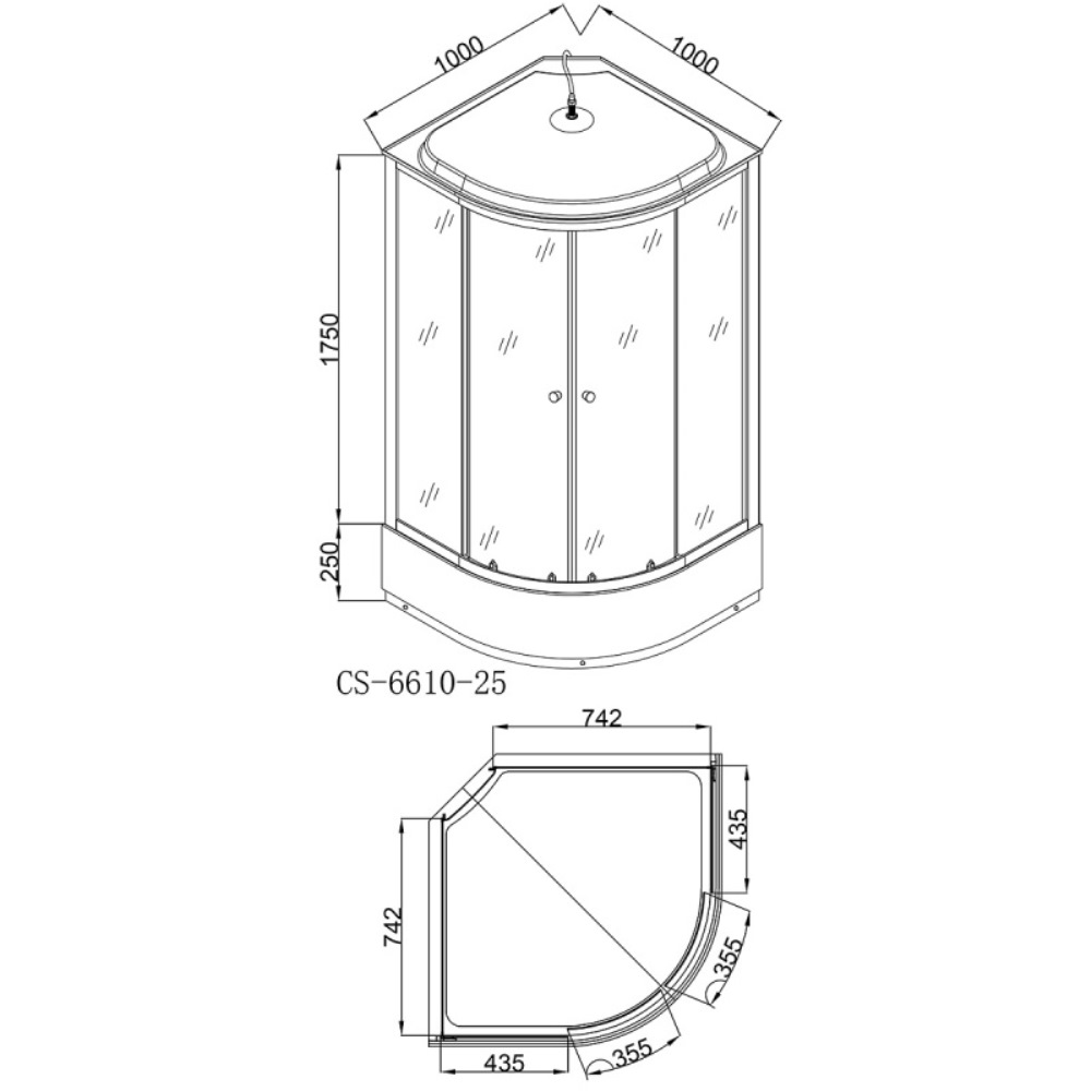 Душевая кабина Loranto Cs 100х100 Хром / Матовое CS-6610-25 F Душевая кабина Loranto Cs 100х100 Хром / Матовое CS-6610-25 F — изображение 3