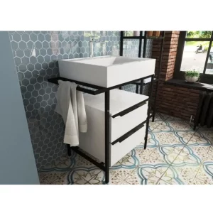 Тумба напольная Эстет Comfort Loft  70,8 с раковиной Черный ФР-00003613