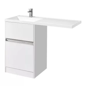 Тумба напольная с раковиной Aquaton Лондри левая 57х50 с левой раковиной Лондри Белый 1A2359K1LH010