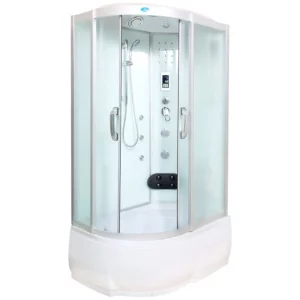 Душевая кабина Водный мир 110х80, Хром / Матовое, Высокий поддон правая