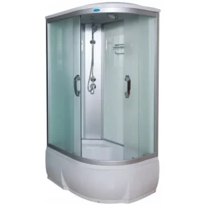 Душевая кабина Водный мир 120х80, Хром / Матовое, Высокий поддон левая