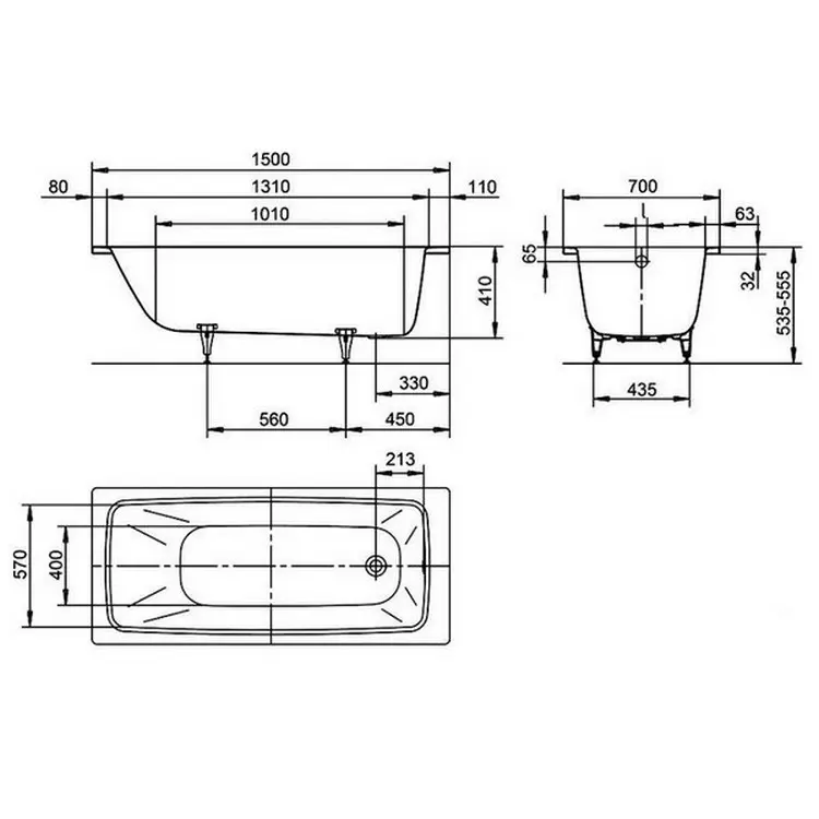 Ванна стальная Kaldewei Cayono 747 150х70 Ванна стальная Kaldewei Cayono 747 150х70 — изображение 2