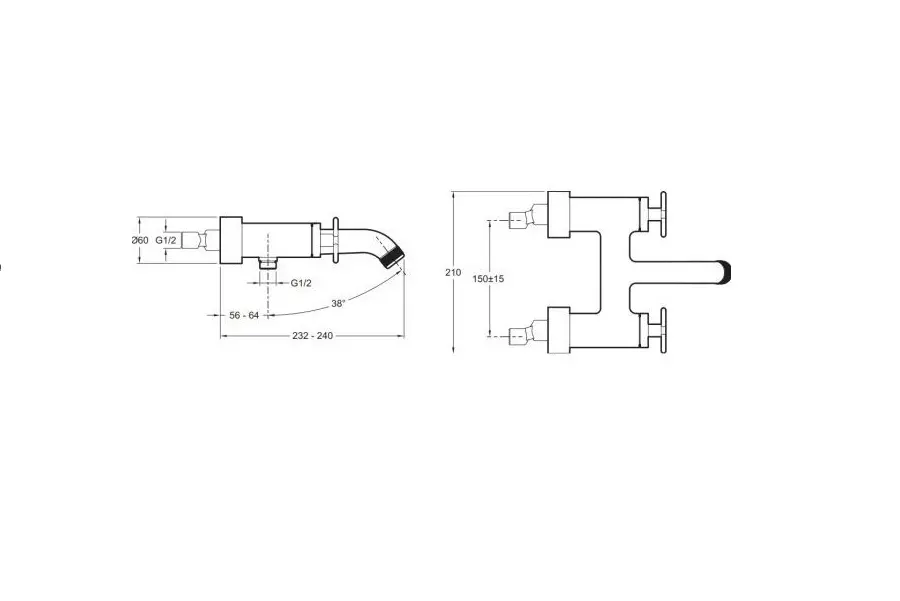 Смеситель для ванны Jacob Delafon Nouvelle Vague термостатический E78350-CAT Смеситель для ванны Jacob Delafon Nouvelle Vague термостатический E78350-CAT — изображение 2