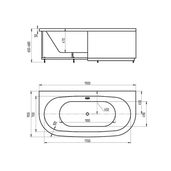 Ванна акриловая Акватек Морфей 190х90 Ванна акриловая Акватек Морфей 190х90 — изображение 4