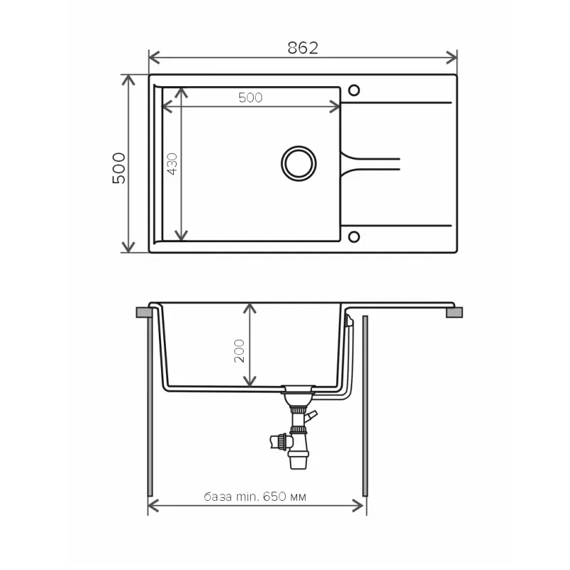 Мойка кухонная Polygran Gals 86,2 444614 Бежевый Мойка кухонная Polygran Gals 86,2 444614 Бежевый — изображение 2