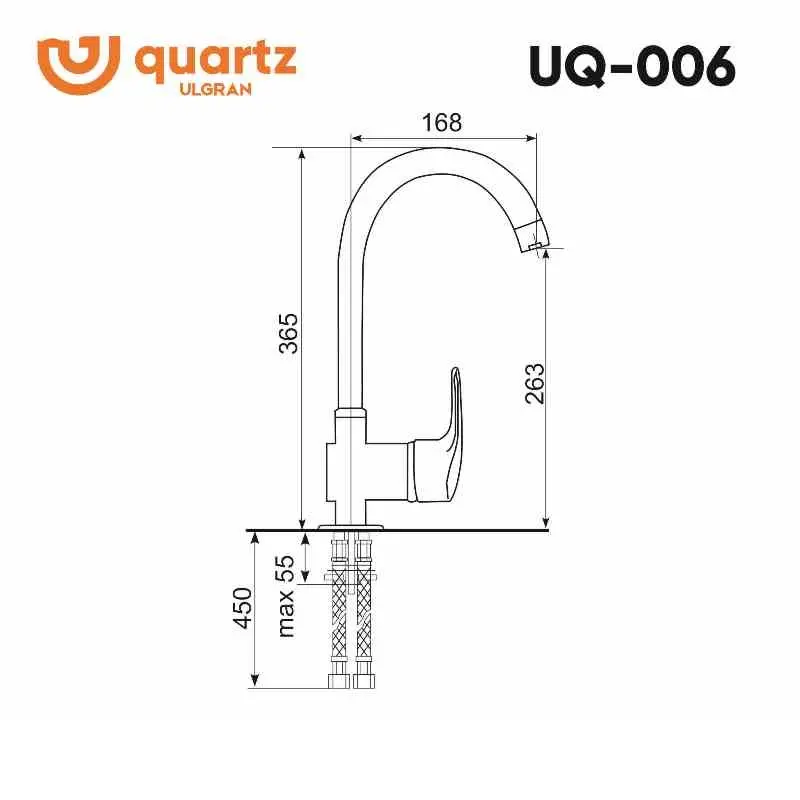 Смеситель для кухни Ulgran Quartz UQ-006-08 Космос Смеситель для кухни Ulgran Quartz UQ-006-08 Космос — изображение 2