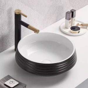 Раковина накладная Comforty 41 Белый / Черный J2110