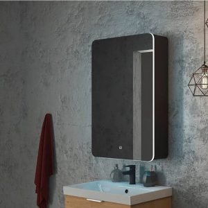 Шкаф зеркальный Агата Eltoro Black 56,8 левый с сенсором, розеткой МВК116