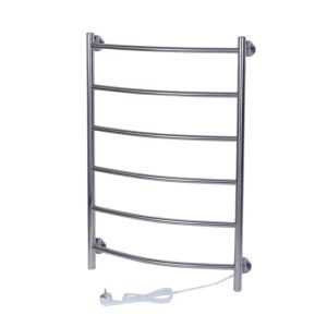 Полотенцесушитель электрический Тера Ребро 50х80 кнопка включения, телескоп.держатели Хром глянцевый ПСК-10-03