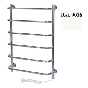 Полотенцесушитель электрический Тера Мост 50х80 кнопка включения, телескоп.держатели Белый ПСК-12-03б