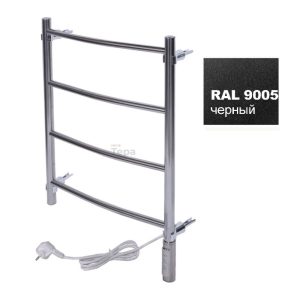 Полотенцесушитель электрический Тера Ребро 40х60 ПСН диммер Черный матовый ПСН-10-01дч