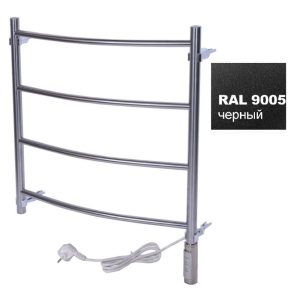 Полотенцесушитель электрический Тера Ребро 50х60 ПСН диммер Черный матовый ПСН-10-02дч