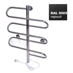 Полотенцесушитель электрический Тера Винтаж 50х70 регулятор температуры, таймер Черный матовый ПСН-38-02ч