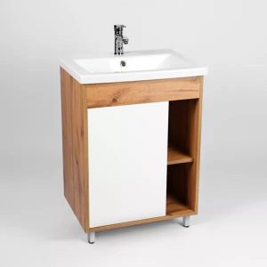 Тумба напольная Viant Бостон 70 с раковиной Como Белый / Дуб Вотан VBOS70CO-T1ST Тумба напольная Viant Бостон 70 с раковиной Como Белый / Дуб Вотан VBOS70CO-T1ST