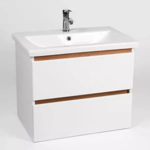 Тумба подвесная Viant Мальта 70 с раковиной Como Белый / Дуб Вотан VMAL70CO-T2YP